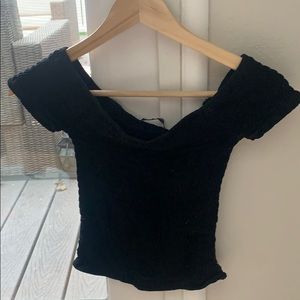 Off the shoulder black top